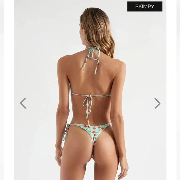 NWT OneOne Swimwear Bikini Set Cherry Crush Ariel Sexy Cute Cherries New Pattern - Picture 10 of 10